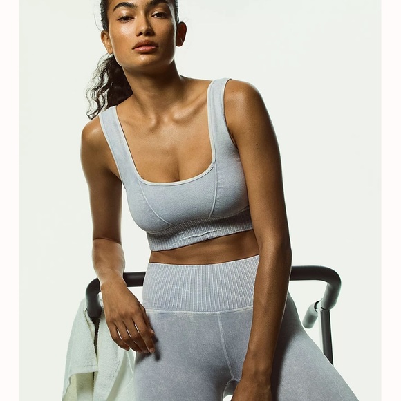 FREE PEOPLE | NWOT Good Karma Square-Neck Bra in Ice Grey * - Picture 4 of 7